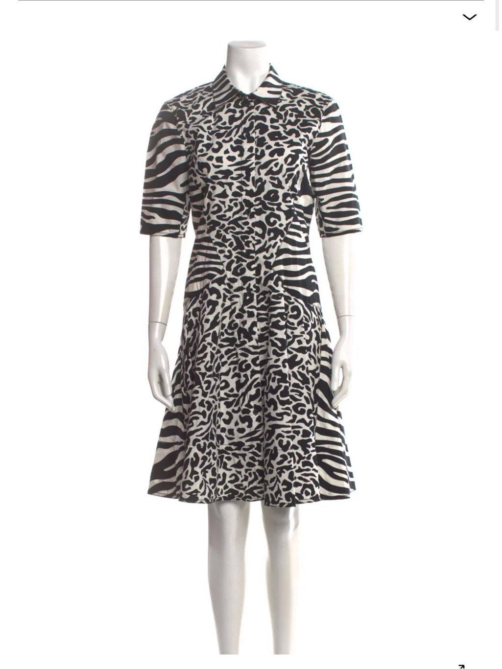 Proenza Schouler Black And White Animal-Print Mini Dress